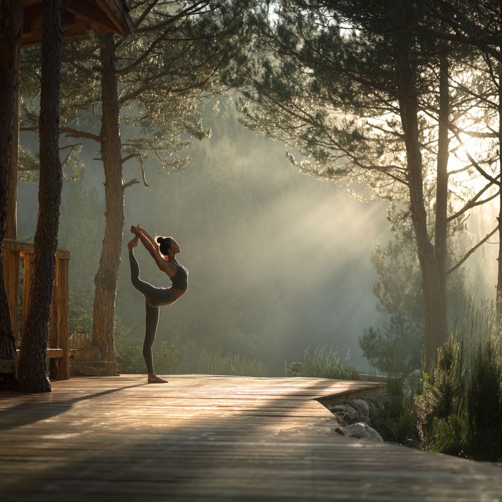 Йога инструктор обучава клиент